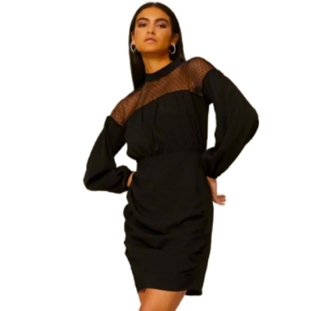 One33 Social Illusion Mini Dress in Black